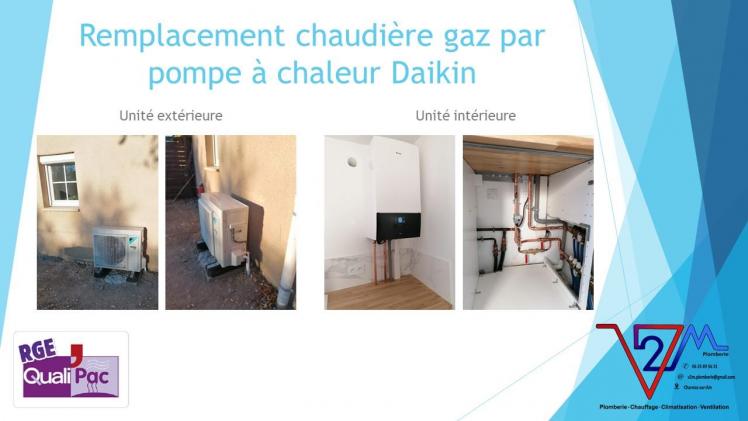 Remplacement chaudiere gaz par pac